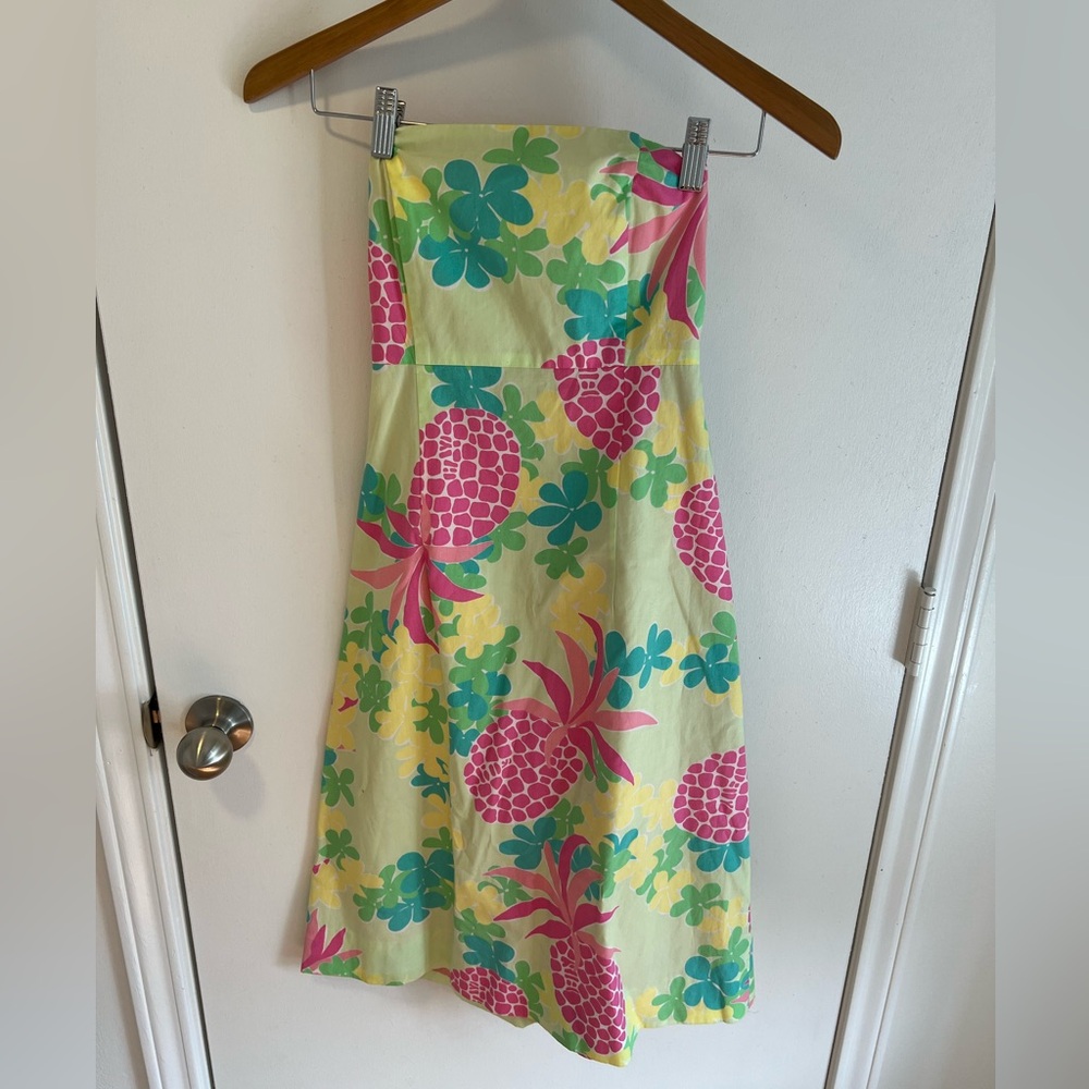 Vintage Lilly Pulitzer Strapless Pineapple Dress - Size 0